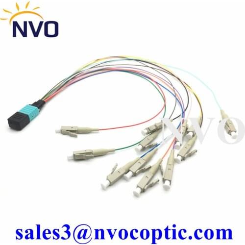 MM,12cores,Senko MPO,Female to 12 LC UPC,Fan-out Fiber Pigtail,0.9mm Cable,50cm Length Pigtail,Type B Polarity,Standard IL