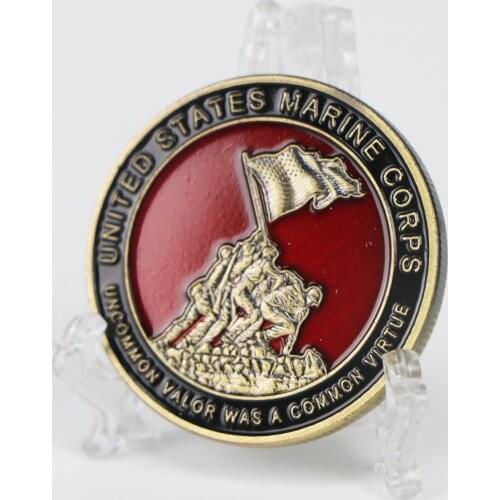 US Marine Corps Coin Department Of The Navy Bronze Plated Colorful Military Metal Challenge Medal