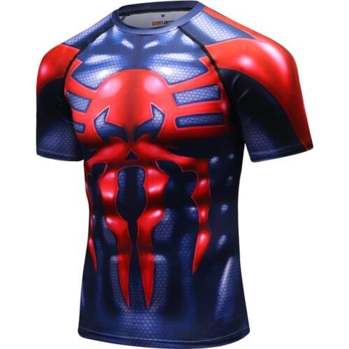 M-2XL Raglan Sleeve 3D Printed T shirts Men Compression Shirt Halloween Cosplay Costume Short Sleeve Tops For Male Clothing