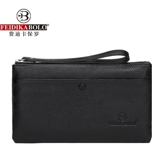 Genuine Leather Men Clutch Bag 2020 New Long Wallets Fashion Cowhide Man Clutches Purse Business Male Mobile Bag Cash Wallets