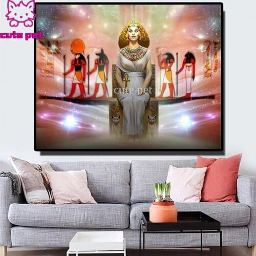 Queen of egypt Diamond Embroidery Full round square Drill 5d DIY Diamond Painting mosaic set 3D picture of rhinestone people art
