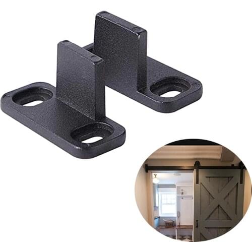 2pcs Durable Pom Accessories Floor Fixing Low Noise Barn Door Guide Sliding Anti Swinging Adjustable Hardware Bottom Bracket