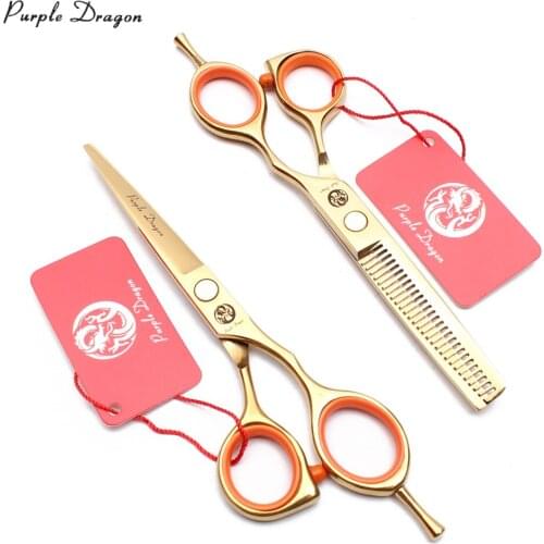 5.5" Stainles Golden Cutting Shears Thinning Shears Barber Scissors Professional Hairdressing Scissors Salon Hair Scissors Z1014