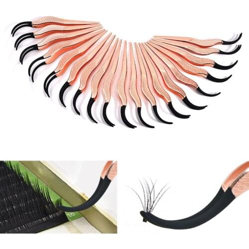 Stainless Steel High Presicion Eyelash Extensions Tweezers Anti-static Curved Tip Fake Lashes Applicator Nippers Makeup Tools