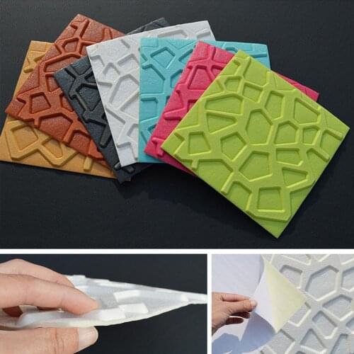 Self-Adhesive 3d Brick Wallpaper Wall Stickers Grid Waterproof TV Background Living Room Bedroom Mural Decorative Foam Wallpaper