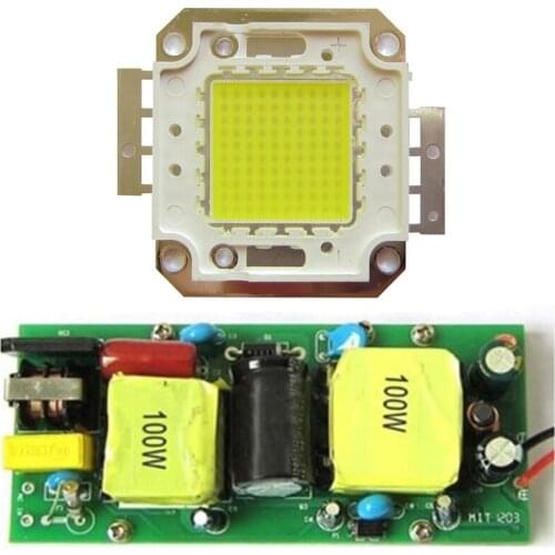 High Power 100W Warm White 3500K/White 6500K SMD LED Lamp Floodlight Part With NON-Waterproof AC 85~265V LED Driver