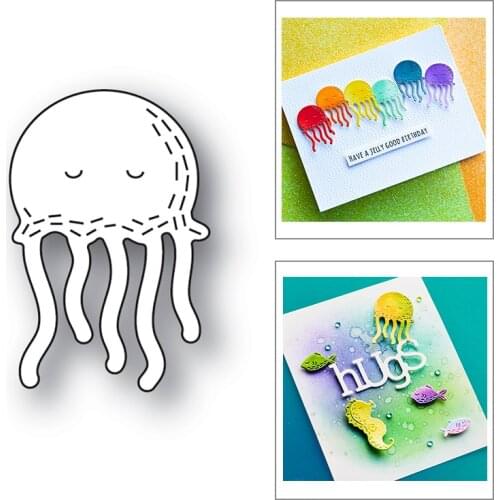 Birthday Card Decoration Small Jellyfish Pattern 2021 New Metal Cutting Dies for DIY Scrapbooking Paper Craft Handmade Album