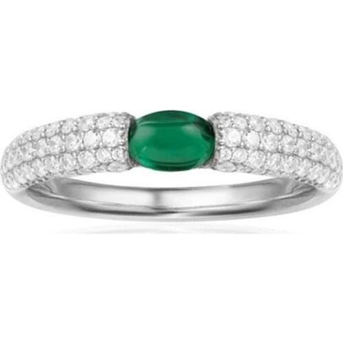 SLJELY Fashion Fine Design Green Red Blue Gem Stone Candy Finger Ring Micro Inlaid Zircon Women 925 Sterling Silver Jewelry