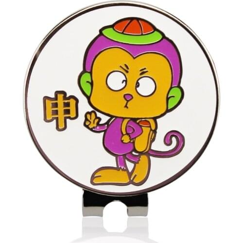 1.18" Cute Monkey Alloy Metal Golf Ball Mark w Magnetic Golf Cap Clip Professional Golf Accessory for Putter