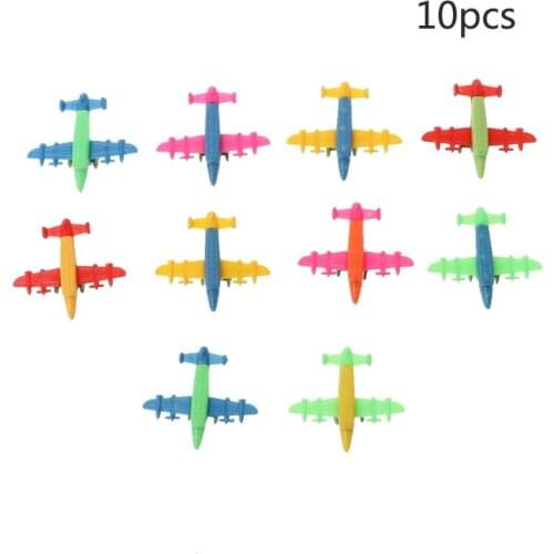 10 Pcs Mini Plastic Bomber Plane Fighter Aircraft Model Toy Military Gifts Kids