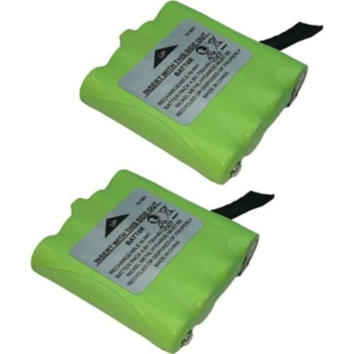 2PCS BATT6R BATT-6R 4.8V 700MAH NI-MH Rechargeable 2 Way Radio Battery for Midland BATT6R BATT-6R