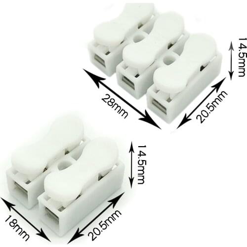 20pcs CH2 CH3 2 Pins 3pins Electrical Cable Connectors CH2 Quick Splice Lock Wire Terminals