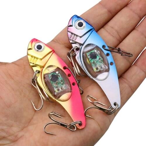 2021 Electronic Fake Bait 8cm31g Colorful Long-cast Metal Bait LED Flash Fishing Lure