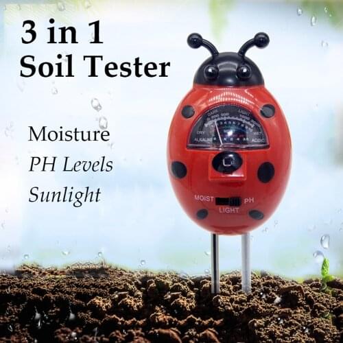 3 In 1 Portable Soil PH Meter Soil Moisture PH Light Measurement Fruits Flowers Vegetables Shrubs Test Instrument