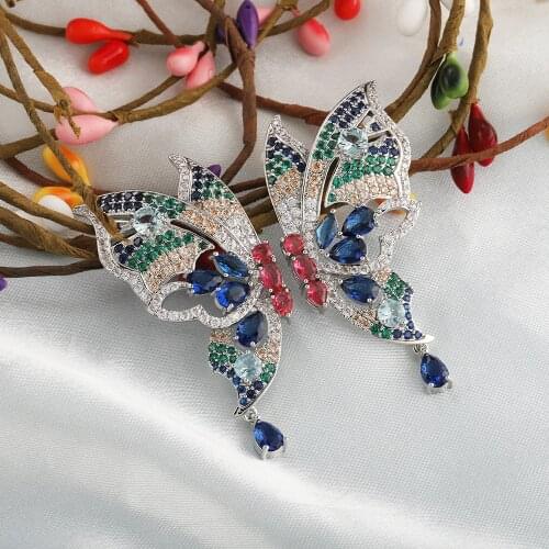 Fashion Trend Butterfly Big Stud Earrings High-end Luxury Prom Accessories Top Luxury Party Jewelry Noble Gifts E9471