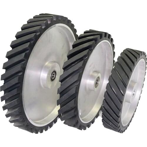 Dia. 250mm - 300mm Grooved Rubber Wheel Belt Grinder Parts