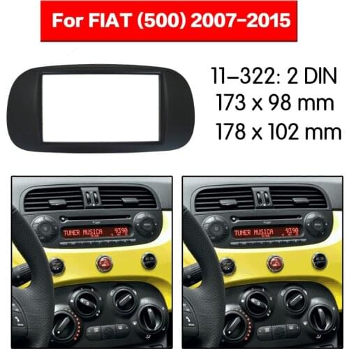 Doble Din Radio Fascia for FIAT (500) 2007+ Stereo Audio Panel Mount Installation Dash Kit Adjusting Frame Adapter 11-322