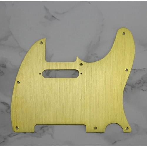 FLEOR Gold Aluminum Metal Guitar Pick Guard Pickguard Scratch Plate for 8 Hole American/Mexican Modern Standard Tele Guitar