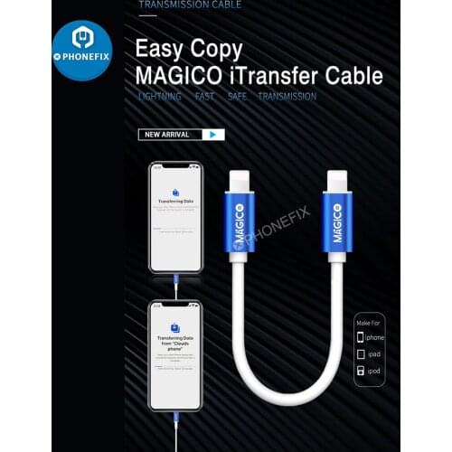 MAGICO Lightning To Lightning OTG Cable Data Picture File Transfer Easy Copy MAGICO iTransfer Cable For iPhone 8-12 Pro ipad