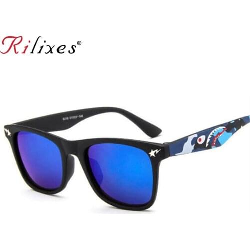 RILIXES Cool Baby Boy Girls Kids Sunglasses Top Fashion Coating Sunglasses Children Sun Glasses