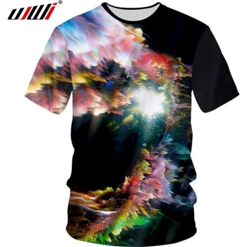 UJWI Men Tshirts Tie Dyed Short Sleeve Crewneck Tee Shirts Harajuku 3d Print Cool T-shirt Casual Fitness Clothes Man Brand 7xl