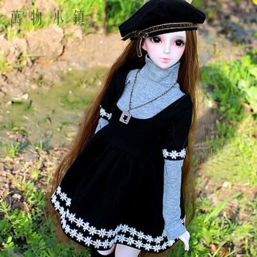 New BJD Black Ladies Dress Shirt Spring Suit (6pcs) for BJD 1/3 SD16 1/4 SD MSD Doll Clothes