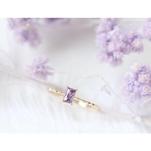 A new small cute ladys purple zircon ring for 2019 Lavender Elegant Lady Party Ring rings