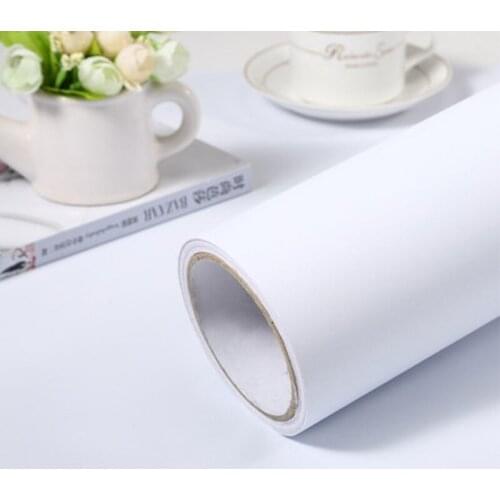 Solid Color Matte Wallpaper in Roll Furnitures Renovation Stickers Bedroom PVC Self Adhesive Wall Decorative Sticky Paper Decals