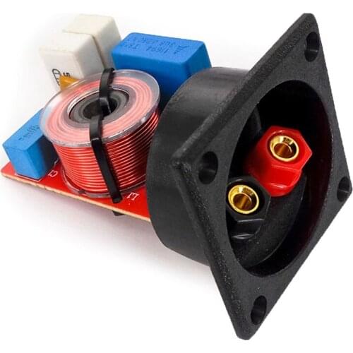 D222 Adjustable Treble Bass Frequency Divider 2 Way Speaker Audio Crossover Filters 4-6 Inches 4-8 Ohms 48Hz-20KHz 80W