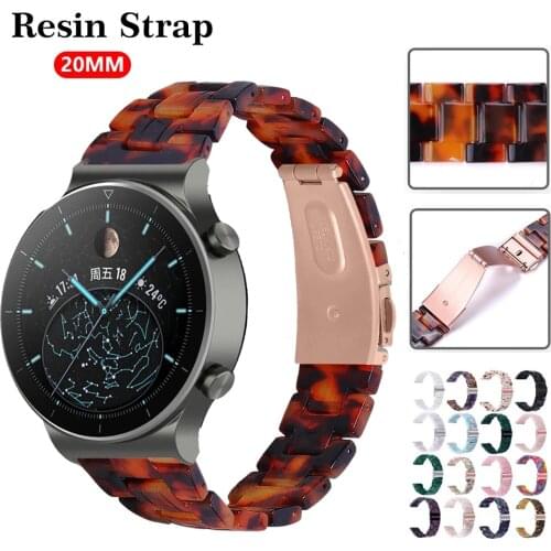 Resin 20mm WatchBand Straps For Huawei Watch GT 2 42mm Smartwatch Replacement Wristband Honor Magic2 ES Amazfit GTR 42 Bracelet