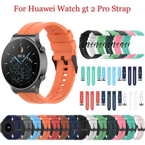 22mm Sport Silicone Strap for Huawei Watch GT 2 Pro Band Replaceable Wrist Strap Bracelet Watchbands for Huawei Watch GT2 Pro