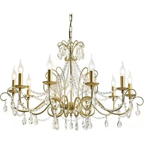 Retro chandelier living room chandelier bedroom restaurant Jane European French crystal chandelier bedroom crystal chander
