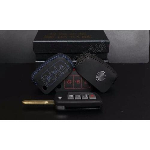 Only Red New Arrival SewOn Genuine Leather Car Key Cover Hand Sewing Key Case for NISSAN TIIDA SUNNY LIVINA Free Shipping