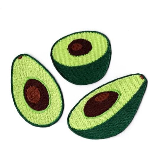 Embroidered Fruit Avocado iron on patches for clothing t shirt customize Fabric Badges DIY Stripes Stickers Appliques wholesale