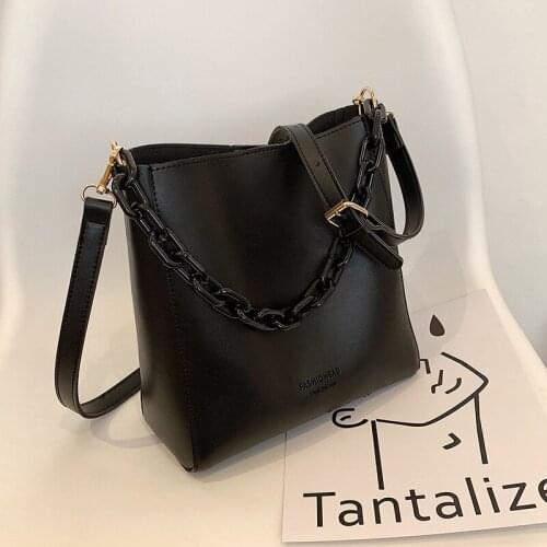 High-quality Fashion Ladies Large-capacity Handbags 2021 Summer New Trendy One-shoulder Messenger Bag Simple Texture Bucket Bag