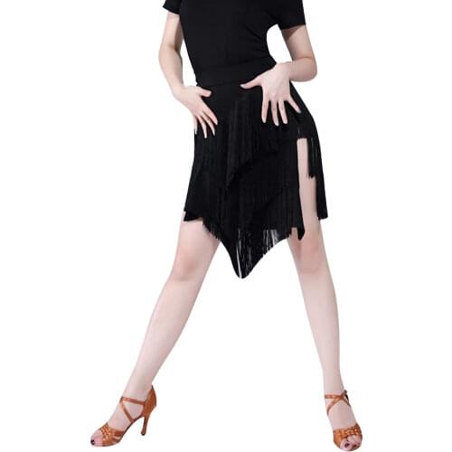 New Ballroom latin dance skirts women sexy tassel fringe big bottom skirt 3 color Hip skirts for stage Performamnce