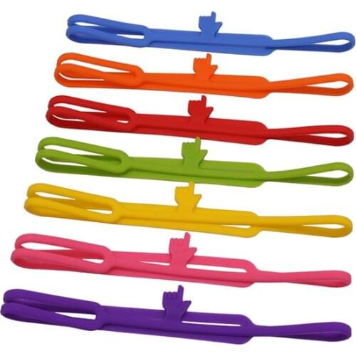 7 Pcs Flexible bookmark Learning Stationery Unique Creative Silicone Finger Pointing Bookmark Elasticity Book Mark