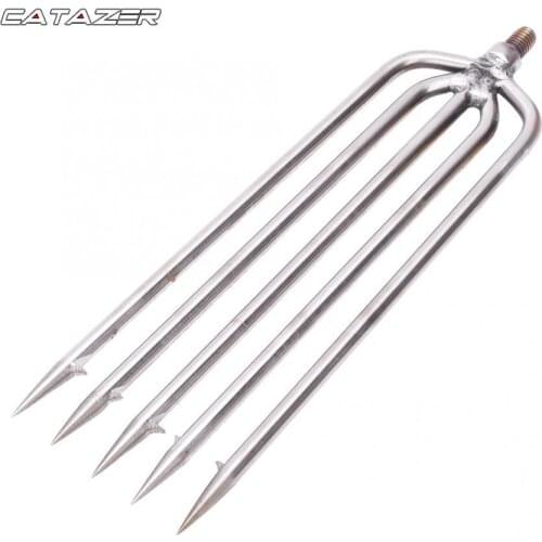 1Pcs Stainless Steel Fishing Spear Durable 5 Prongs Harpoon Barbed Hook Outdoor Hunting Tool Fishing Tackle Accessory Fish Tool