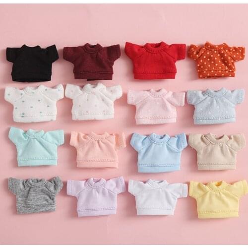 1PCS Mini Cute Doll Long Sleeve Hoodie for OB 1/12BJD Holala Obitsu 11 Doll T-shirt for doll Accessories Clothing