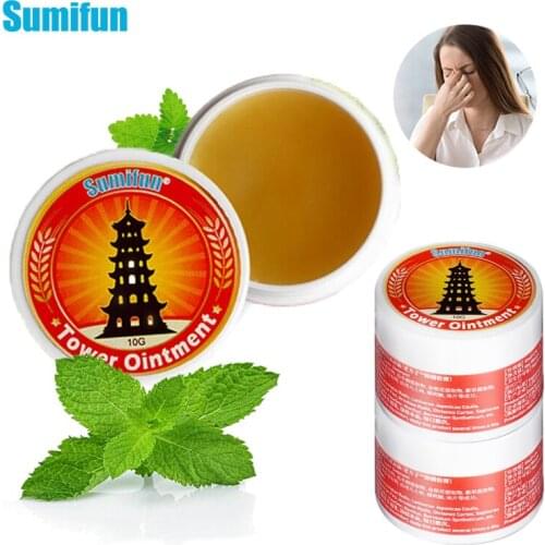 1pcs Sumifun Vietnam Gold Tower Ointment Cold Headache Stomachache Dizziness Heat Stroke Insect Stings Herbal Oil 10g K20002