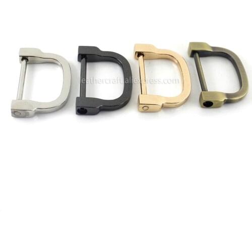 1 x Metal 2 Sizes D-ring shackle Buckle Keychain Ring Hook screw pin joint Connecter Bag Strap Clasp Leathercraft Parts