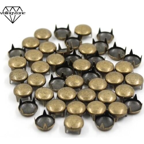 100Pcs Bronze Metal Spikes Punk Rock Rivet For Clothes Round Dome Rivets For Punk Leather 6/7/8/9/10/12mm