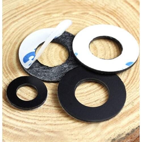 100Pcs M2 M2.5 M3 Black PVC Single-sided adhesive Washers Viscose Plastic Washer Insulation Gasket 5mm-10mm OD 0.3mm-1mm thick
