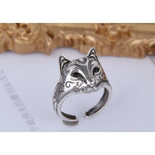 12pcs/lot Wholesale New Trendy Cute Adjustable Cat Ring Fashion Animal Fox demon masks Jewelry