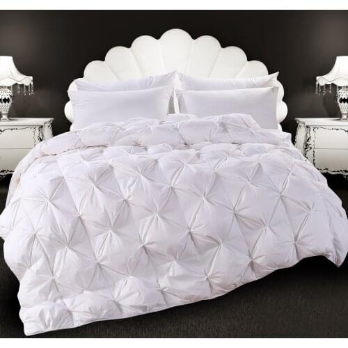2021 New 100% White Goose Down Filler 3D Bread Duvet/Quilt/Comforter Bedding Winter Luxury Blankets 100% Cotton
