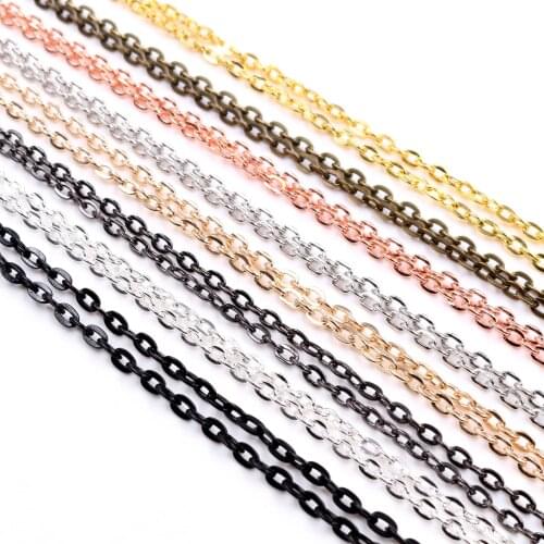 5pcs/lot 4*3mm Diameter 50 cm 70cm Length 8 Colors Plated Handmade Flattened Chain Necklace Connector For Charms Base and Tray
