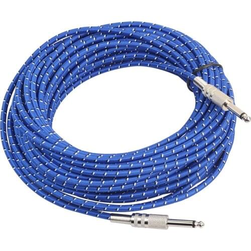 6.35mm (6.5 Plug) Mono Jack Male Plug Connector DIY Soldering Plug Audio Cable for DIY Electric Guitar Sound Card Microphon