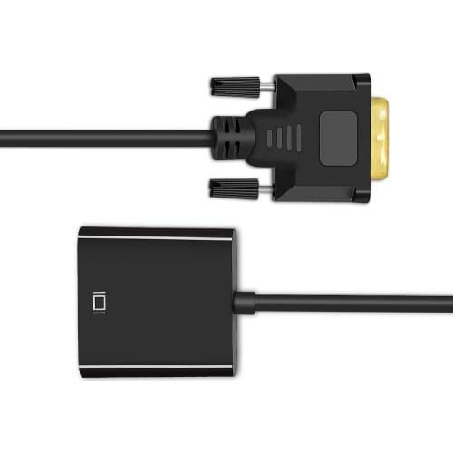 TISHRIC DVI-D DVI To VGA Video Cable Adapter 24+1 25 Pin Male DVI D 2 VGA 15Pin Active 1080P Converter For Projector TV Pc PS3