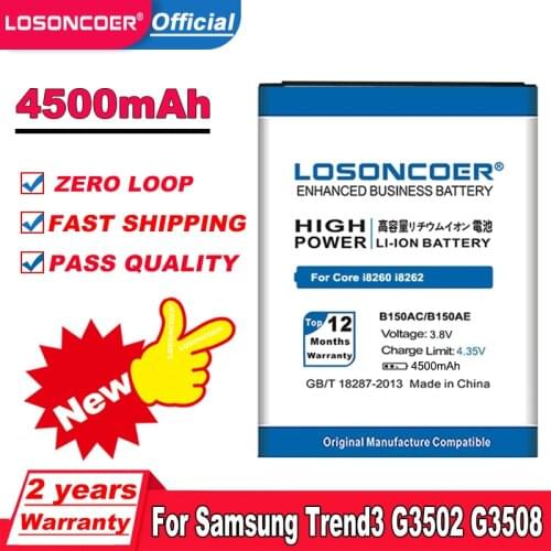 LOSONCOER 4250mAh B150AE B150AC For Original Samsung Galaxy I8260 Battery I8262 G3502u G3502 G3508 G3509 Battery