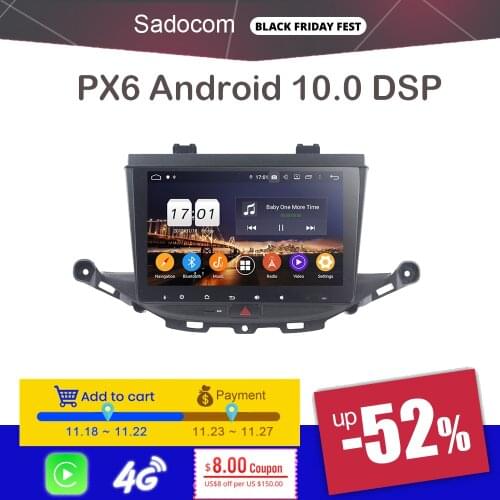 PX6 DSP 9" Android10.0 64G ROM 4GB RAM 8 Core Car DVD Player For Opel ASTRA K 2016 2017 GPS Glonass autoradio wifi Bluetooth 5.0